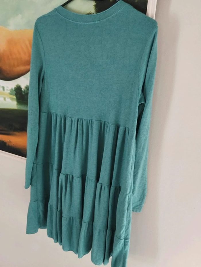 🌿Robe Volantée Vert d'Eau Angora & Laine Made in Italy T36/38🌿 - photo numéro 17