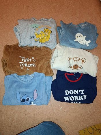 Lot 6 pyjamas bebe 18 mois