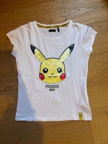 T-shirt IKKS Pokemon sequins réversibles 10 ans 