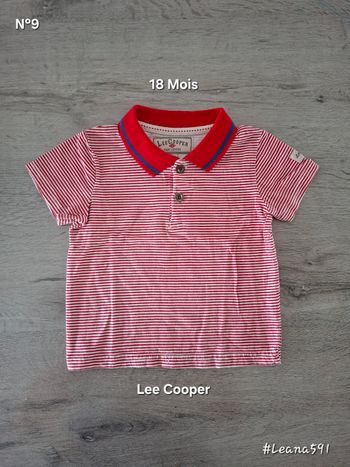🌷N°9🌷 Polo Courtes Manches - Lee Cooper - 18 Mois🌷