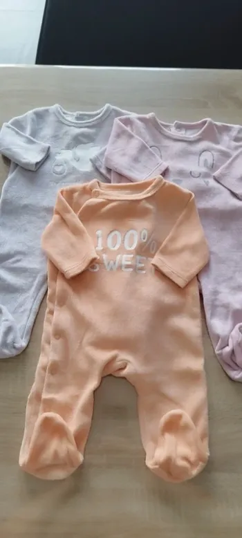 Lot de 3 pyjama bébé fille TEX 3 mois