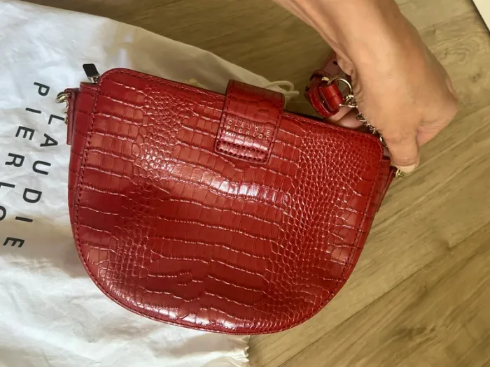 Claudie Pierlot, sac en cuir rouge avec dustbag État neuf - photo numéro 6