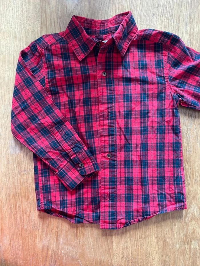 Chemise rouge à carreaux 3 ans - photo numéro 4