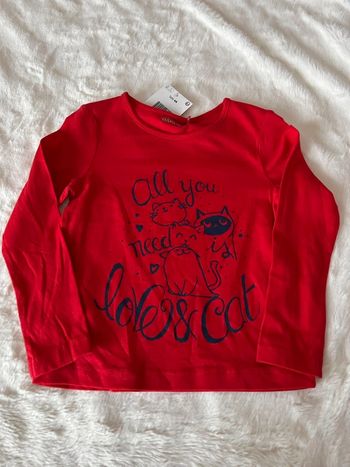 Tee shirt manche longue chat