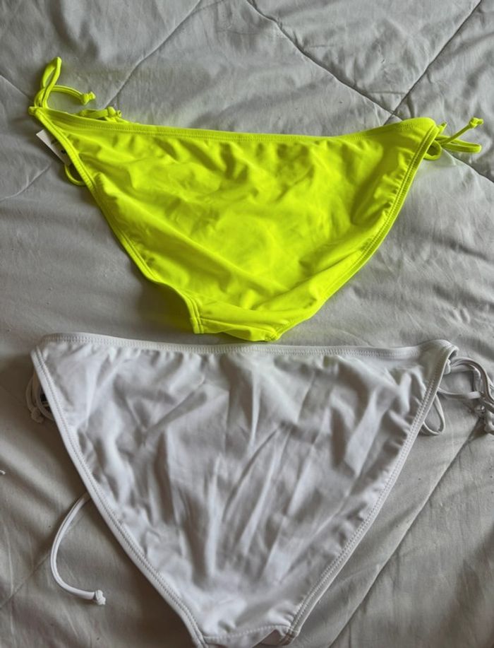 Lot 2 bas de maillots de bain bikini blanc jaune fluo Ardene taille L/40 neuf - photo numéro 12