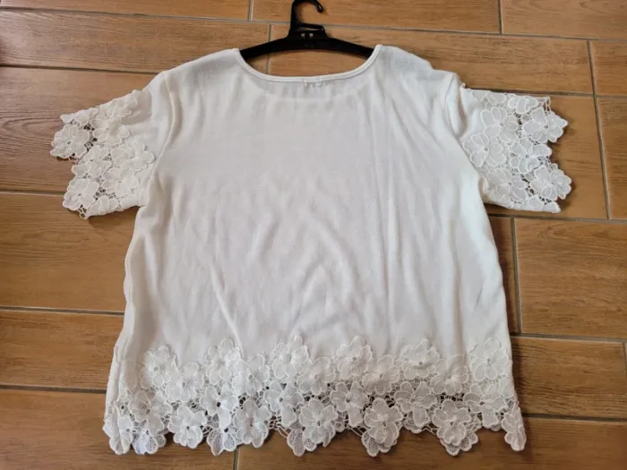 Tee-shirt Pimkie Blanc - Détails fleuris - photo numéro 5