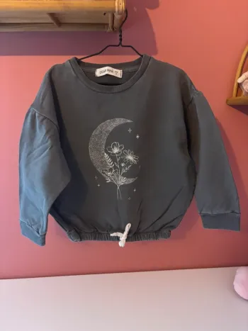 Sweat Dear Mini gris lune 4-5y