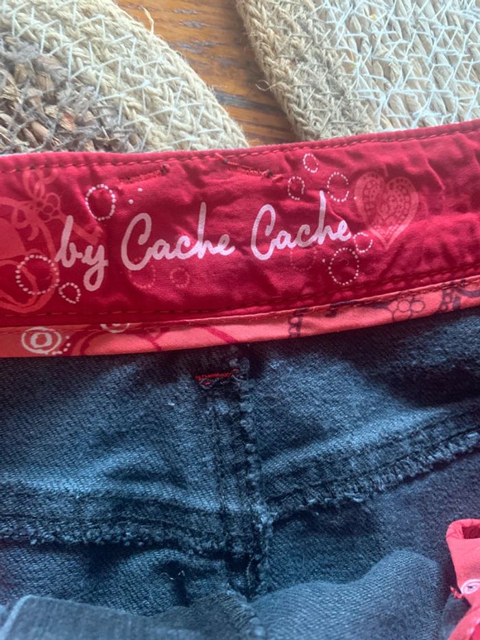 Jupe en jean cache cache taille 38 noire longueur 40cm - photo numéro 5