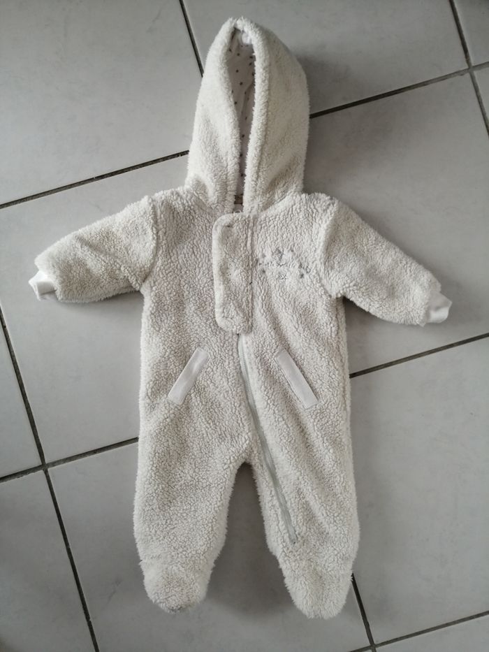 Combinaison pilote crème bébé 9 création fille 6 mois - photo numéro 4