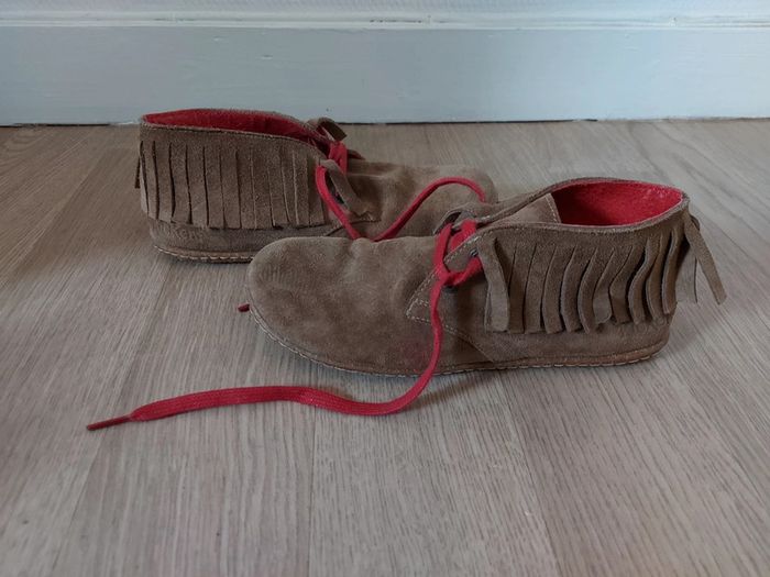 Kickers avec frange marron et rouge - photo numéro 2
