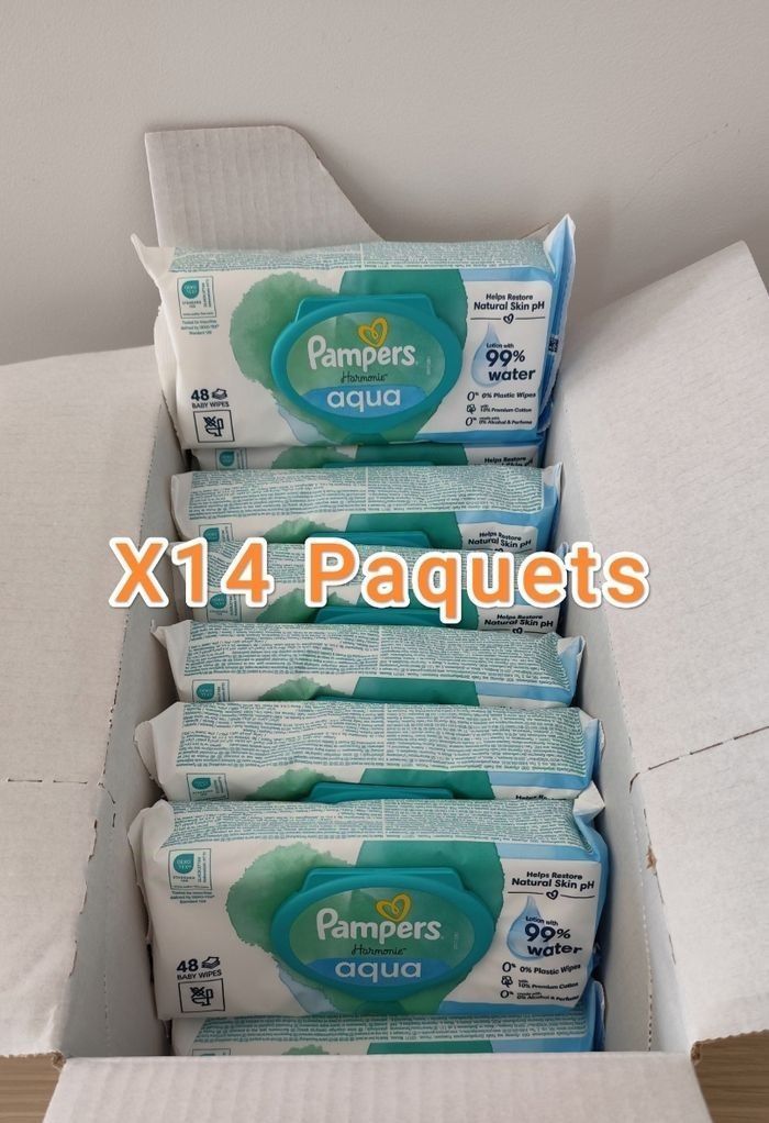 14 paquets de lingettes Pampres Aqua Harmonie