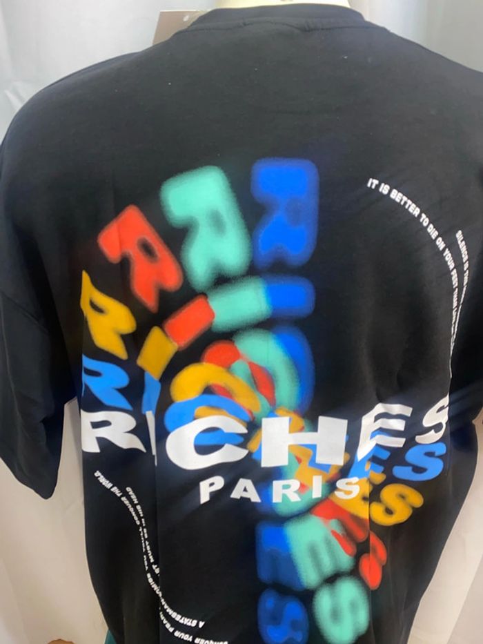 Tee shirt noir imprimé Riches Paris taille L neuf - n19h - photo numéro 4
