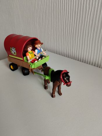 Carriole tirée par un cheval et enfants - Playmobil 5228