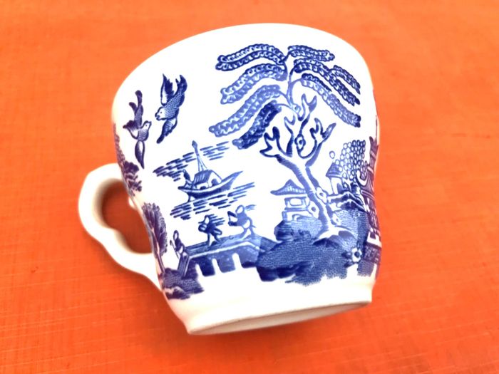Années 1960 Tasse / Soucoupe  Céramique émaillée décor Japonisant  " Blue Willow " - photo numéro 3
