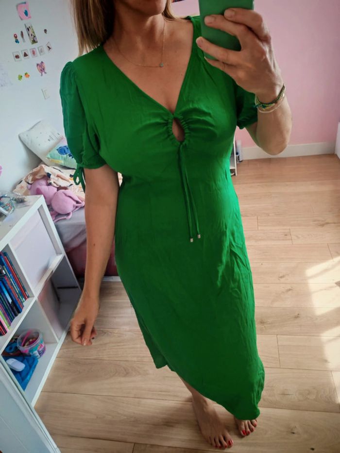 Robe longue Asymétrique les petites bombes verte 42 - photo numéro 2