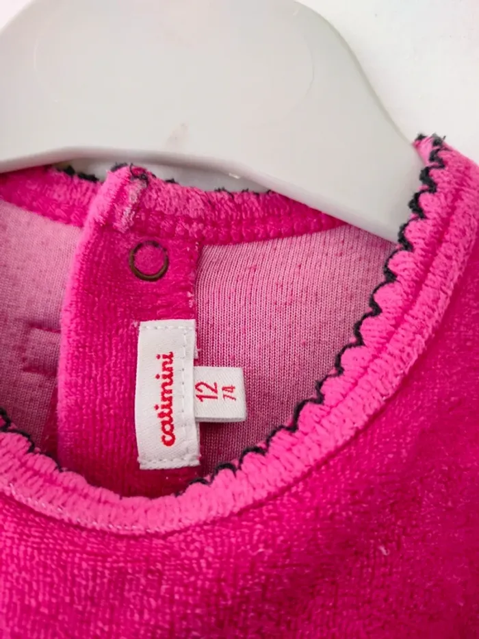 (a) Pyjama velours rose Catimini 12mois - photo numéro 4