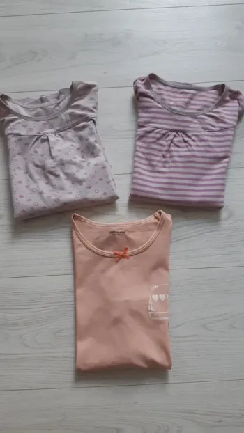 Lot maillots de corps fille Vertbaudet – 12 ans (2 ML + 1 MC)