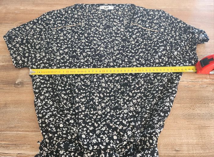 combi short noire à motifs blancs excellent état Taille 40 La Halle polyester - photo numéro 5