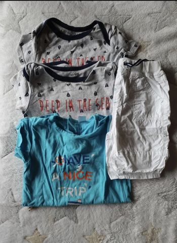 Barboteuse grise et bleu 18 mois