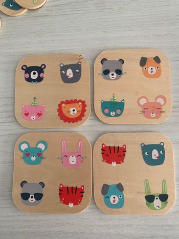 Loto des animaux en bois multicolore