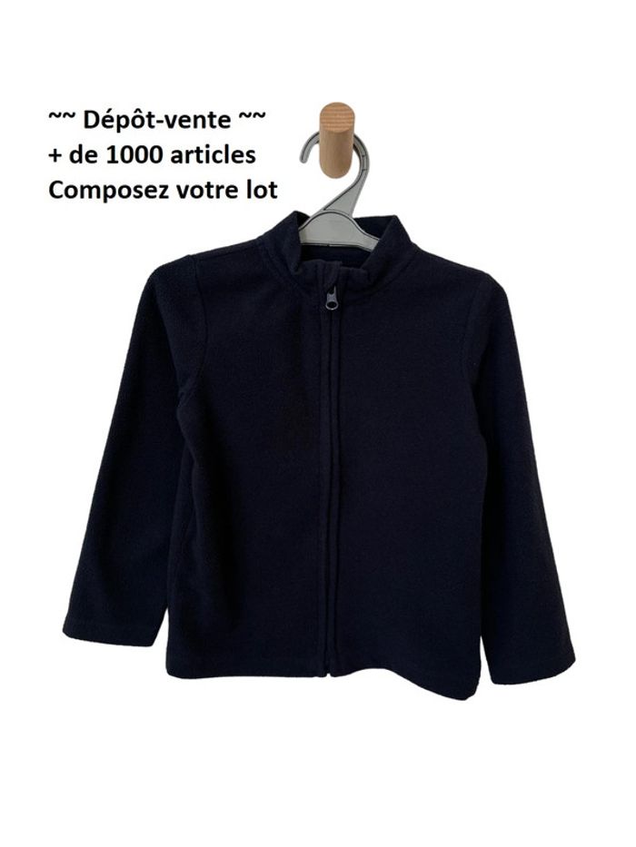 Veste zippée polaire bleu marine - taille 3-4 ans