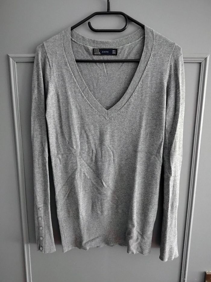 Pull gris Zara