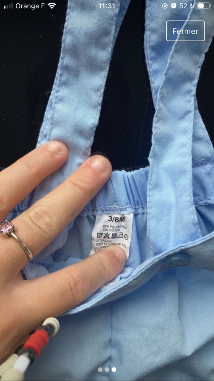 Short avec bretelle bébé - photo numéro 3