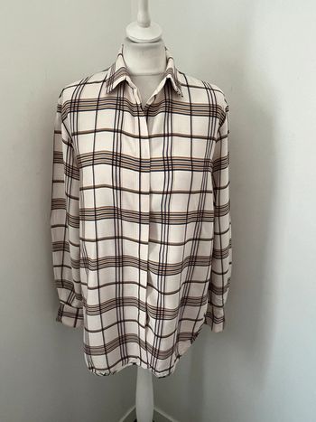 Chemise écrue à carreaux Maje S