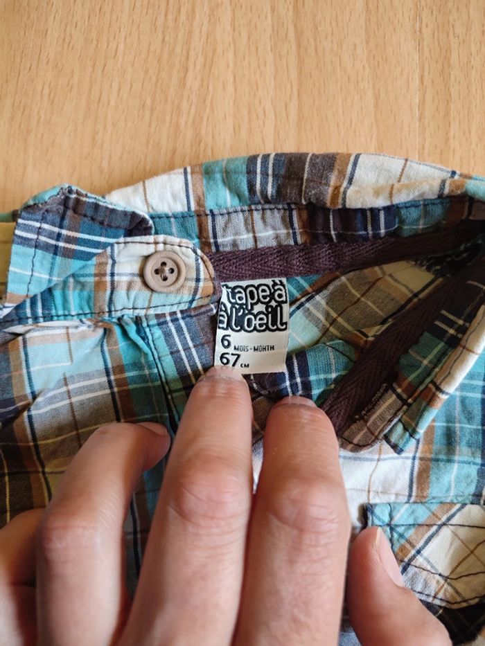 Lot ensemble salopette chemise et veste sans manche TAO assortis en 6M - photo numéro 8