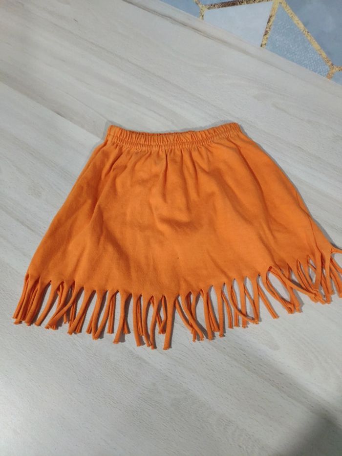 Jupe indienne à franges orange 2 ans 24 mois - photo numéro 2
