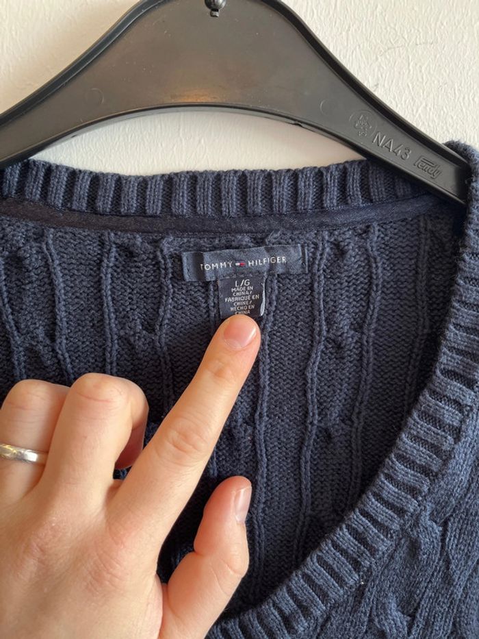 Pull Tommy Hilfiger Torsadé taille L femme - photo numéro 2