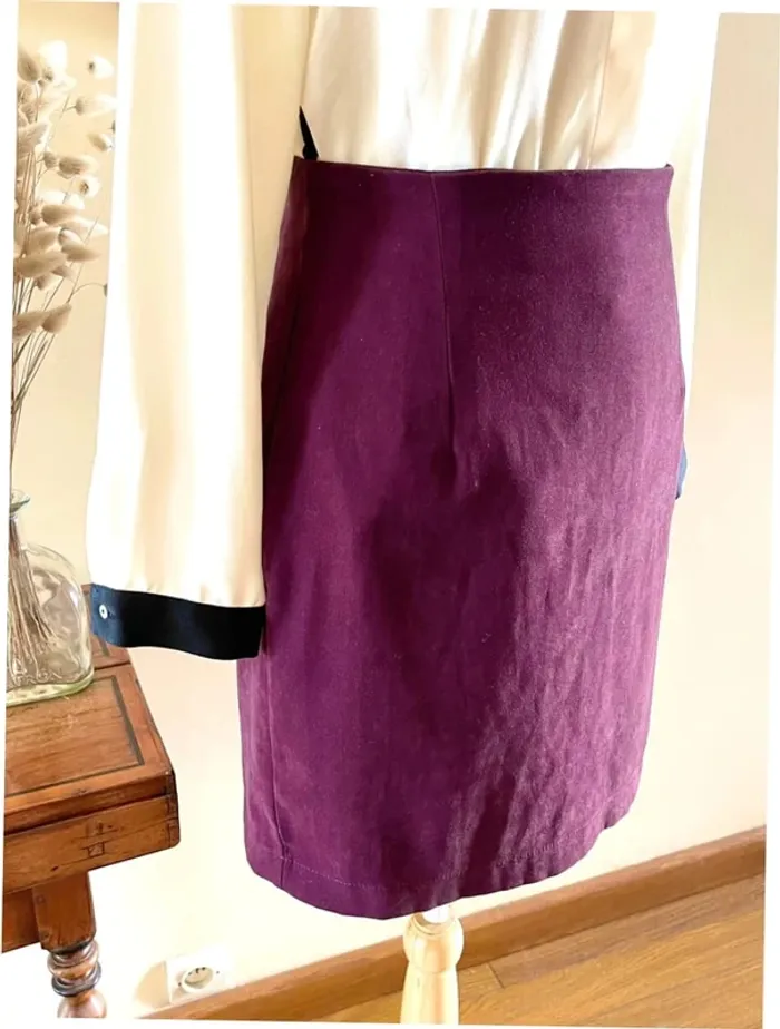 Sublime Jupe Vintage Kiabi - Bordeaux/Aubergine - Touché Pêche - photo numéro 8