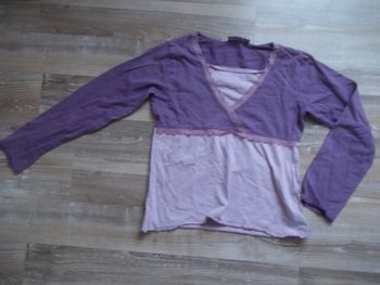 T-shirt 2 en 1 mauve et violet Kiabi 10 ans (pyjama2)