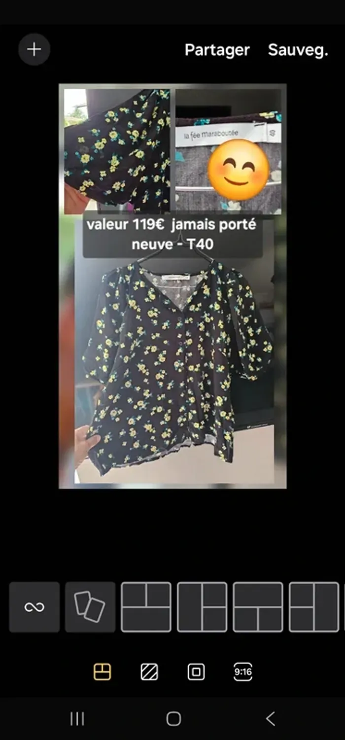 Chemisier/ blouse fleur fée Maraboutée taille 40