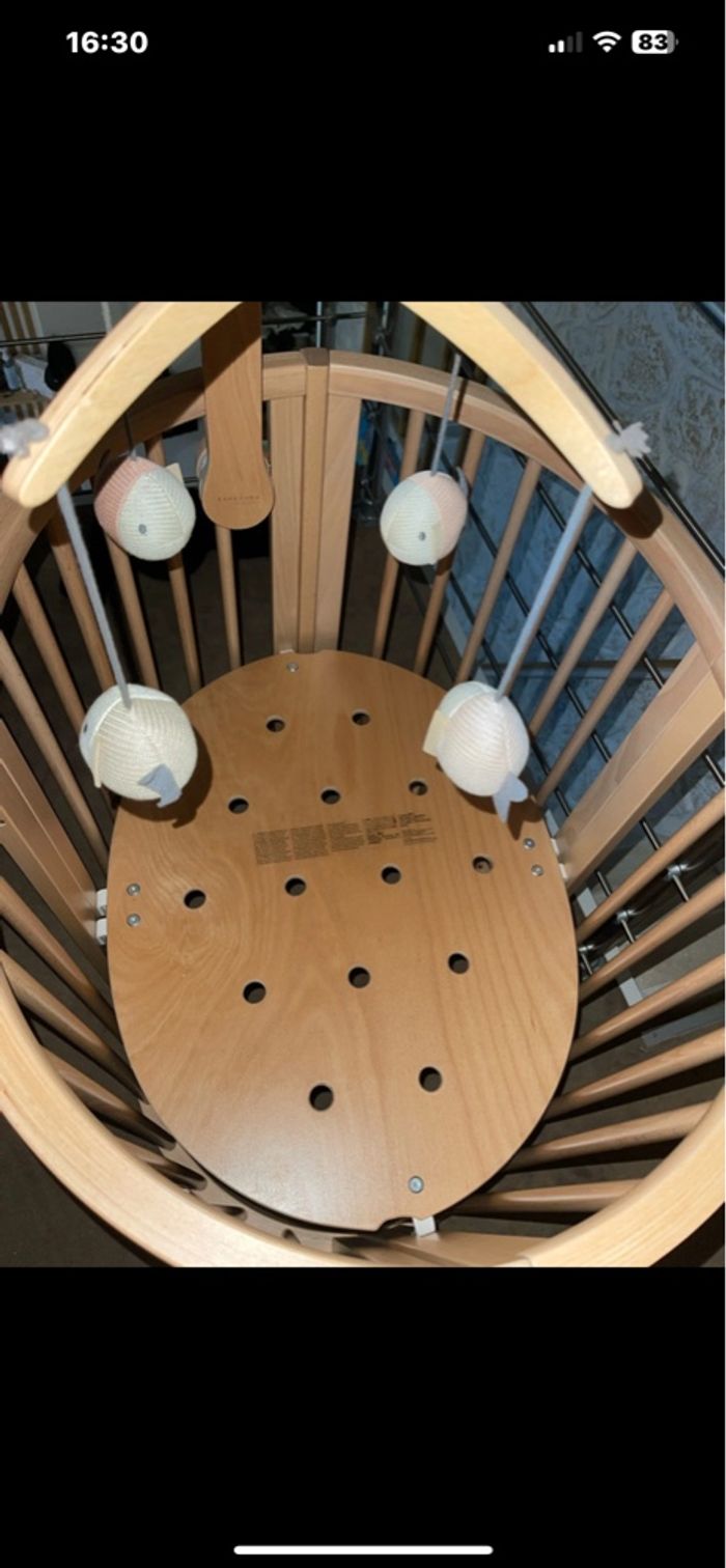 Lit à barreaux stokke mini+matelas,voile de lit mobile drap - photo numéro 7