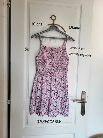 Combishort à bretelles okaidi 10 ans impeccable