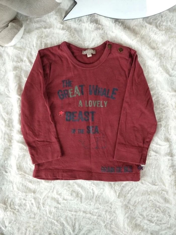 Tee shirt manches longues Garçon 18 mois Baleine Grain de blé 100% coton - photo numéro 2