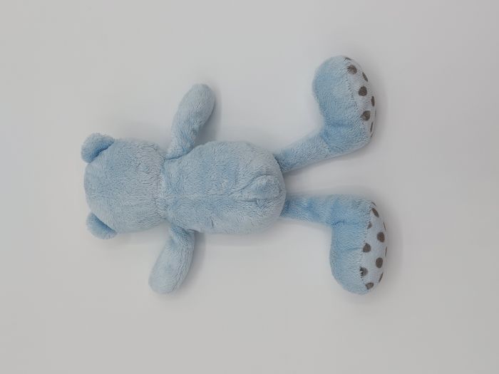Peluche doudou ours bleu ciel cocard blanc pois noir marron 21 cm FS Baby ? - photo numéro 2