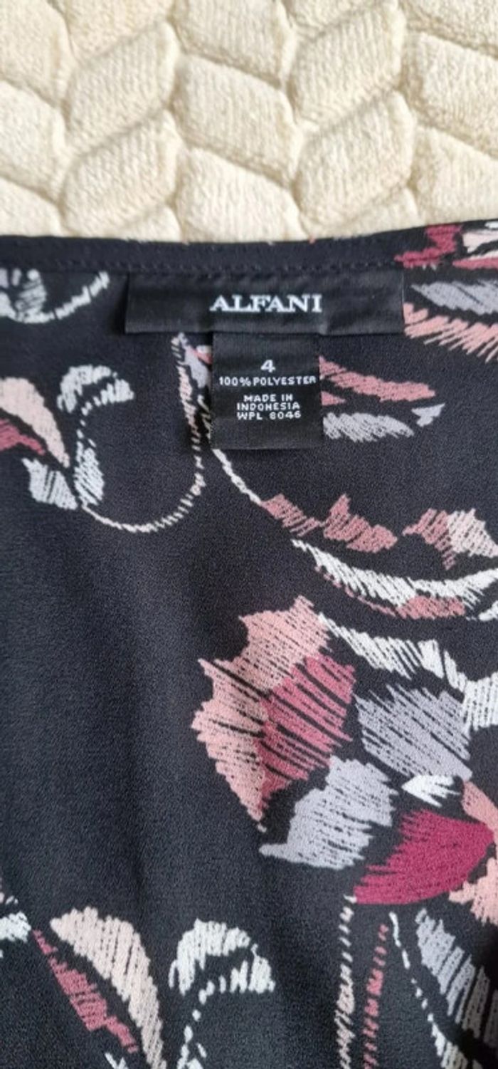 Blouse fluide Alfani manches 3/4 et évasées noir a motifs taille 4 (38) - photo numéro 3