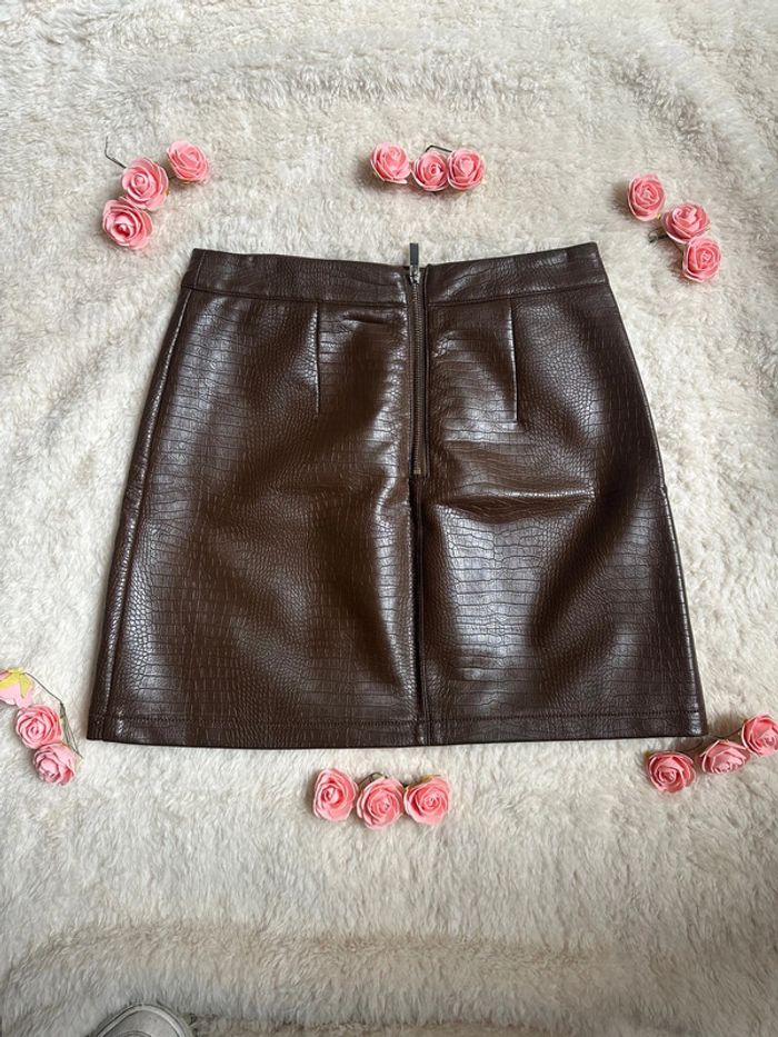 Jupe similicuir marron - photo numéro 2