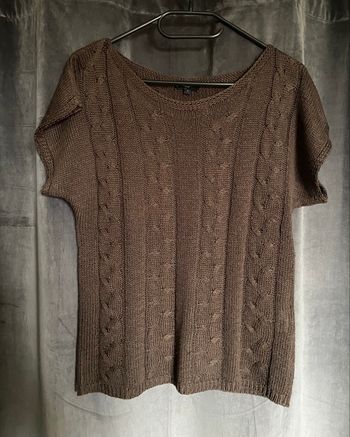 Pull côtelé à manches courtes