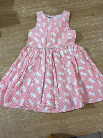 Robe rayures rayé rouge blanc ananas 5 ans Kiabi