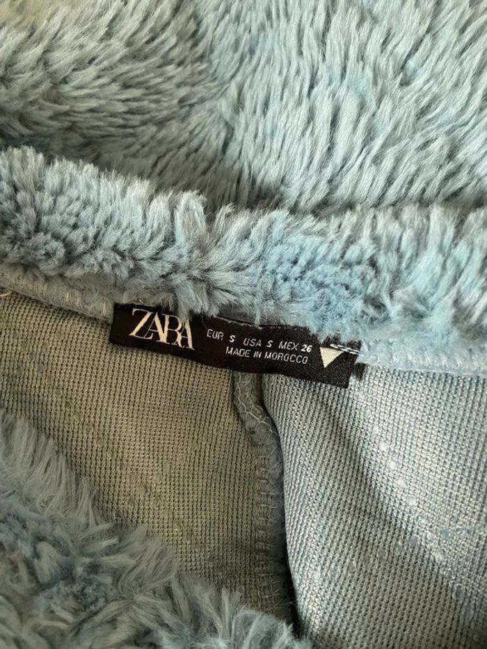 Pull bleu effet fourrure Zara Taille S - photo numéro 5