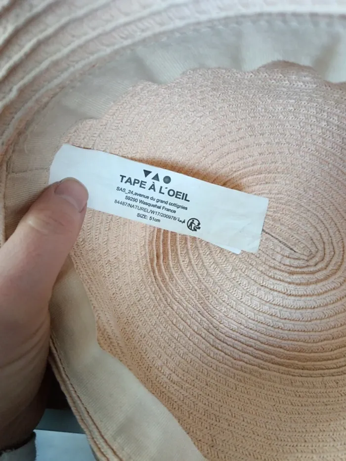 Chapeau paille fille 51cm - photo numéro 4