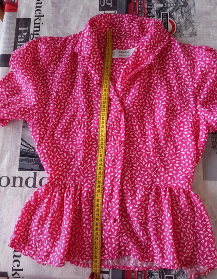 Top peplum manches courtes à motif taille 38 - photo numéro 7