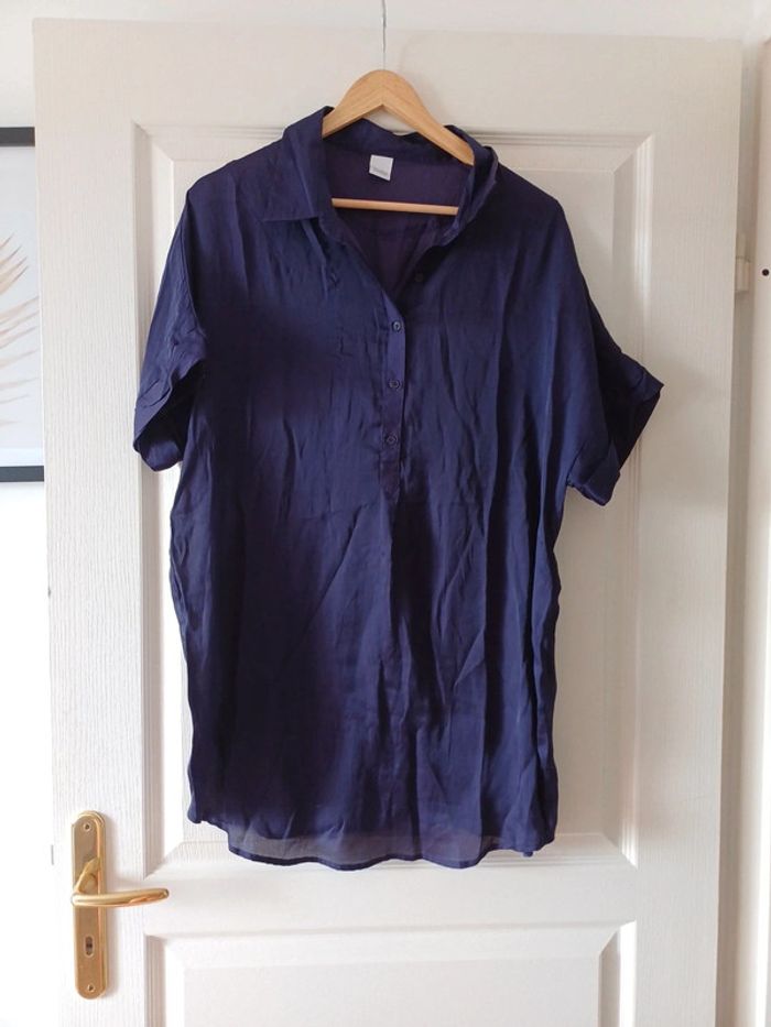 Chemise longue violette taille 44