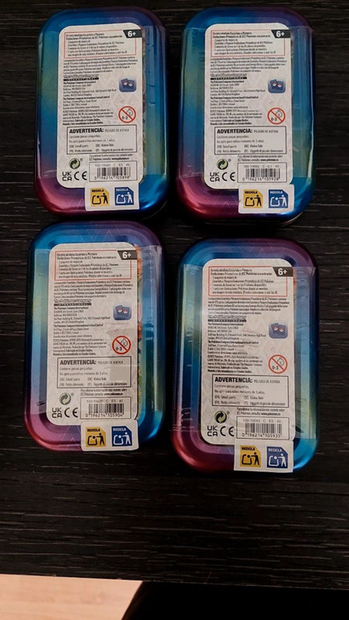Lot de 4 mini tin ev 8.5 evolution prismatique espagnol - photo numéro 2