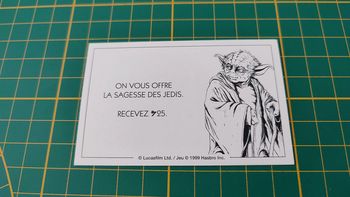 Carte Jedi On vous offre la sagesse des Jedis jeu de société Monopoly Star Wars épisode 1 #A81