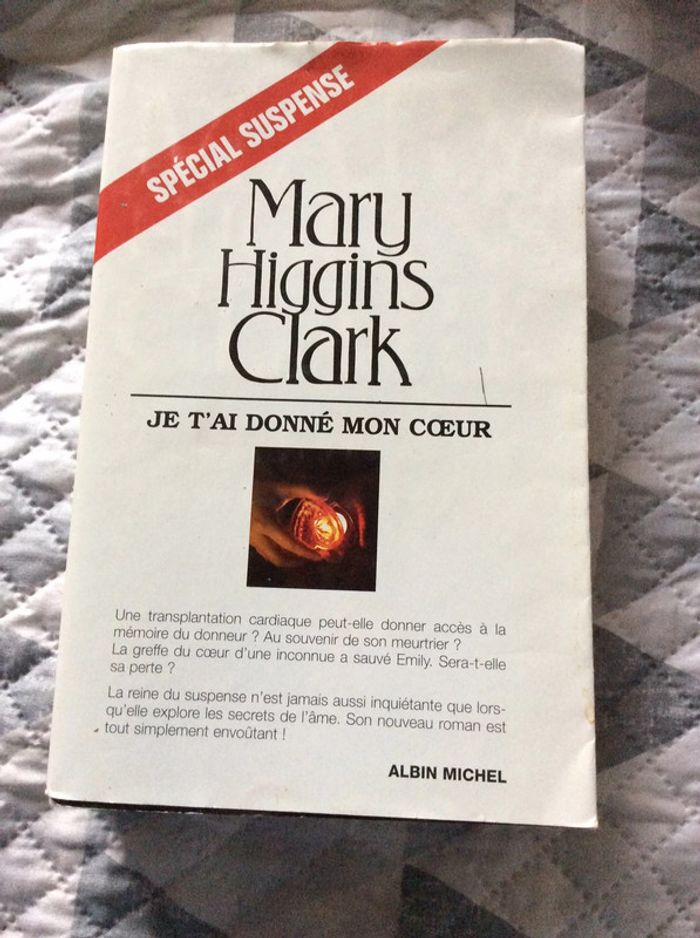 #je t’ai donné mon coeur Mary Higgins Clark
