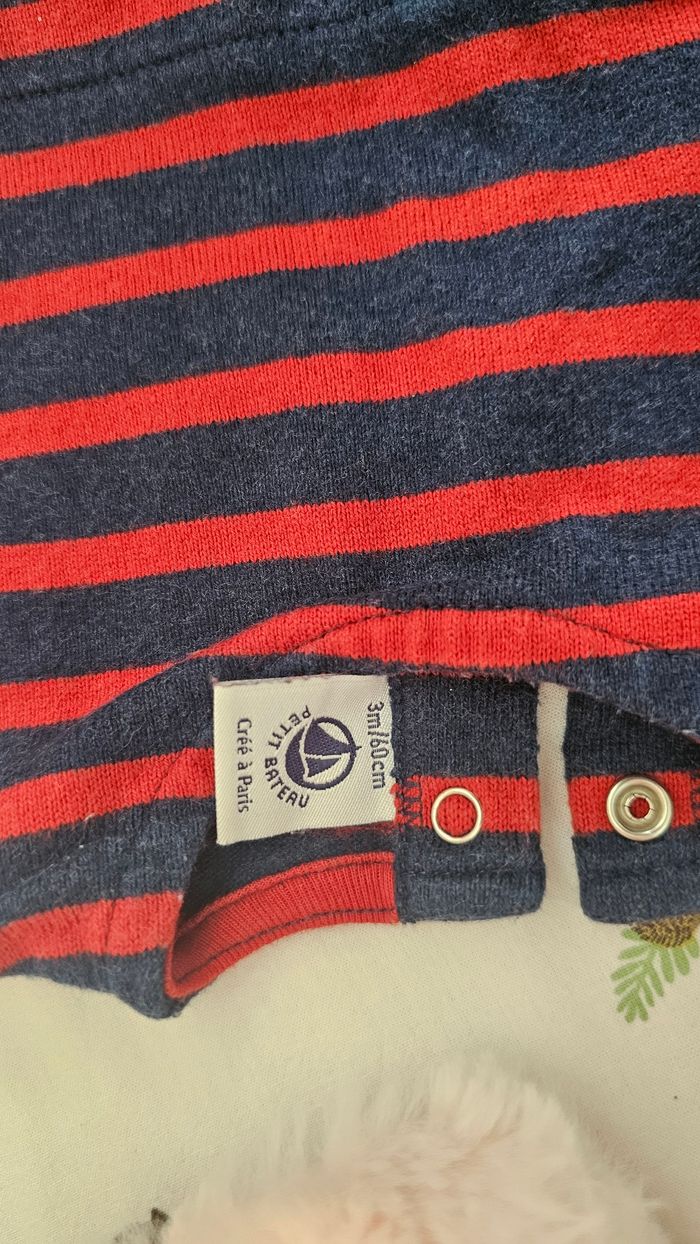 Robe PETIT BATEAU 3 mois / 60 cm – Rayée & gaze de coton - photo numéro 9